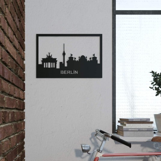 Lazer Kesim Metal Duvar Tablo Berlin 30 * 45 Lazer Kesim Metal Duvar Tablo Berlin 30 * 45
