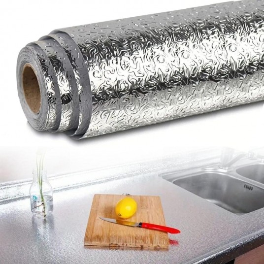 Rulo Gümüş Alüminyum o Duvar Kağıdı, Kendinden Yapışkanlı Raf İçi, Su Geçirmez o 2 mt x 60 cm Rulo Gümüş Alüminyum o Duvar Kağıdı, Kendinden Yapışkanlı Raf İçi, Su Geçirmez o 2 mt x 60 cm
