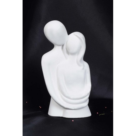 LPTOA17%100 Beton El Yapımı Özel Tasarım Sarılan Sevgililer, Beyaz, 22cm x 8.5cm LPTOA17%100 Beton El Yapımı Özel Tasarım Sarılan Sevgililer, Beyaz, 22cm x 8.5cm