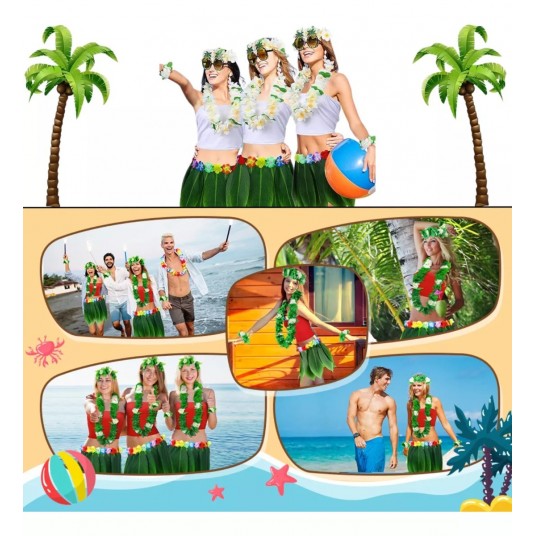 Tropikal Esintili Hawaii Yapraklı Parti Eteği Yetişkin Boy Tropikal Esintili Hawaii Yapraklı Parti Eteği Yetişkin Boy