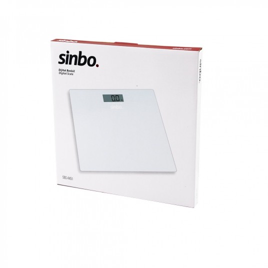 SİNBO SBS-4451 DİJİTAL - PİLLİ BEYAZ CAM BANYO BASKÜL TERAZİ TARTI LCD EKRAN 180KG/100GR 26X26CM